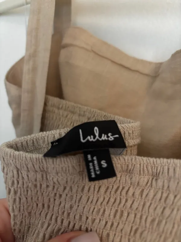 Lulus Linen Halter Crop Top S - Image 3