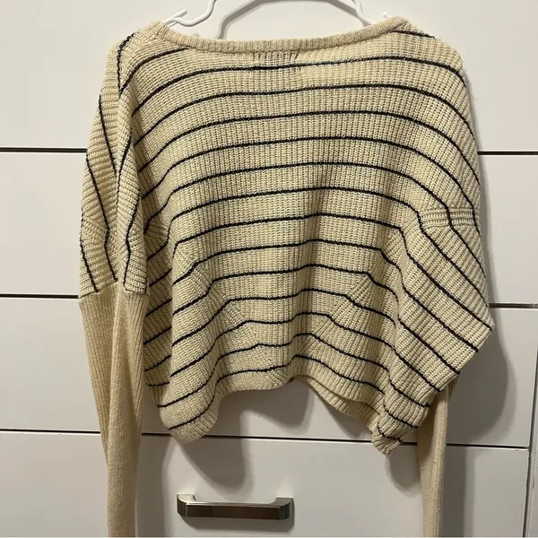 Urban Outfitters Cream & Black Stripe Sweater - Image 3