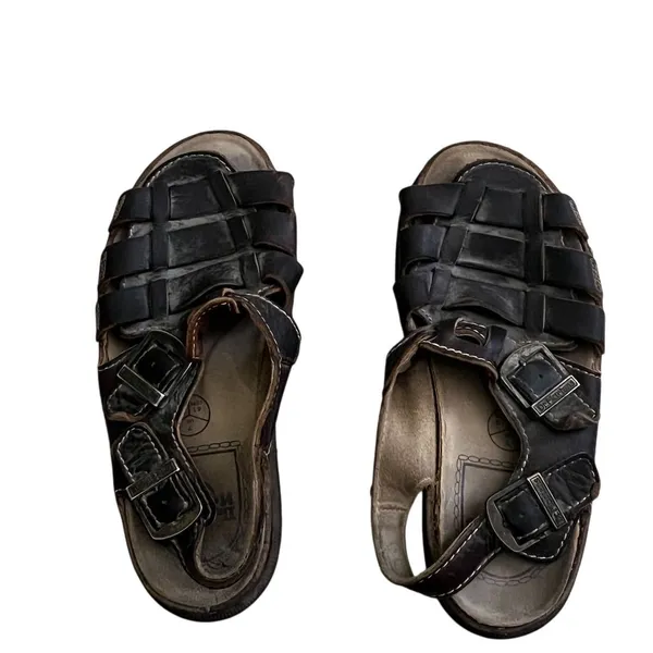 Vintage Dr. Martens Unisex Brown Leather Fisherman Sandals Size 8 - Image 5