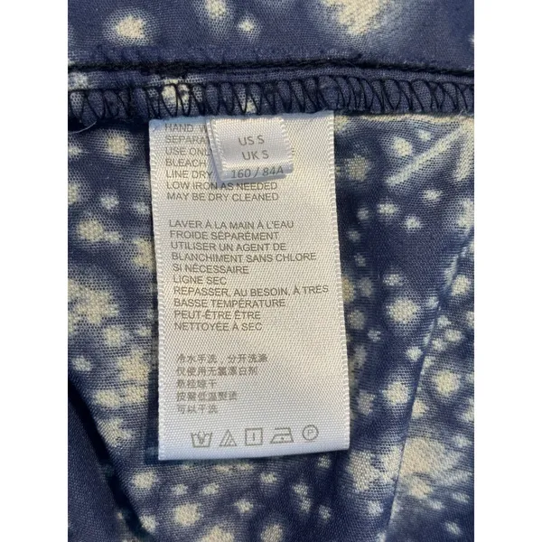 Celestial Navy Blue‎ Velvet Star Print Midi Dress V-Neck Slit Small - Image 6
