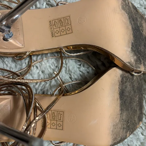 Elegant Gold Strappy Heels Size 7.5 - Image 5