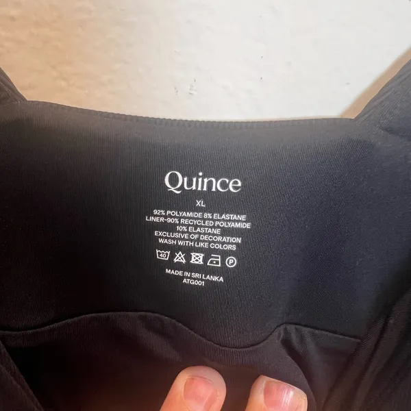 NWT QUINCE- Italian Plunge One-Piece Swimsuit Black Size XL - Image 6