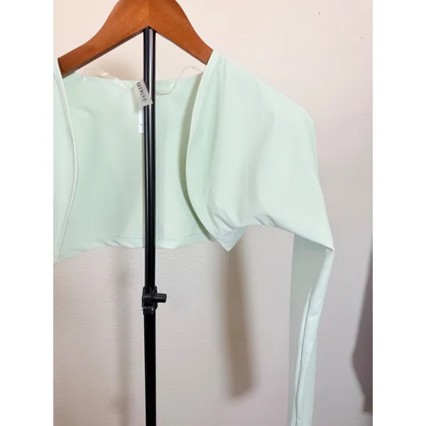 Kimberly C Mint Green Long Sleeve Bolero Shrug Cropped Activewear Top Large - Image 5