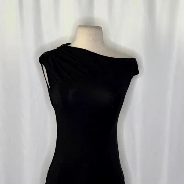 NWT!! J. CREW Stretch Cotton Blend Off the Shoulder Top Solid Black XXS XX-Small - Image 3