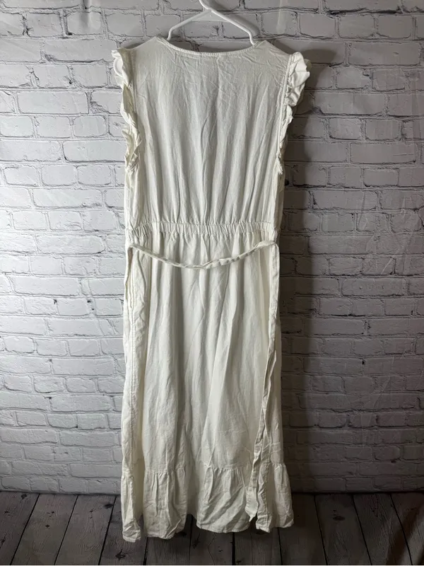 Pop sugar linen blend ruffle sleeve maxi dress size large - Image 8