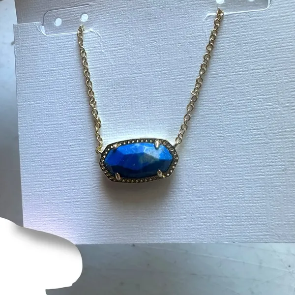 Kendra Scott Elisa Gold Pendant Necklace in Cobalt Howlite NWT - Image 3