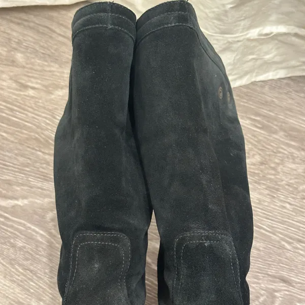 Aquatalia Paloma Black Suede Shearling Lined Snow Boots Italy‎ Apres Ski Sz 11 - Image 3