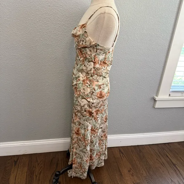 NWT Floral‎ Midi Slip Dress Size XS High Leg Slit - Image 4