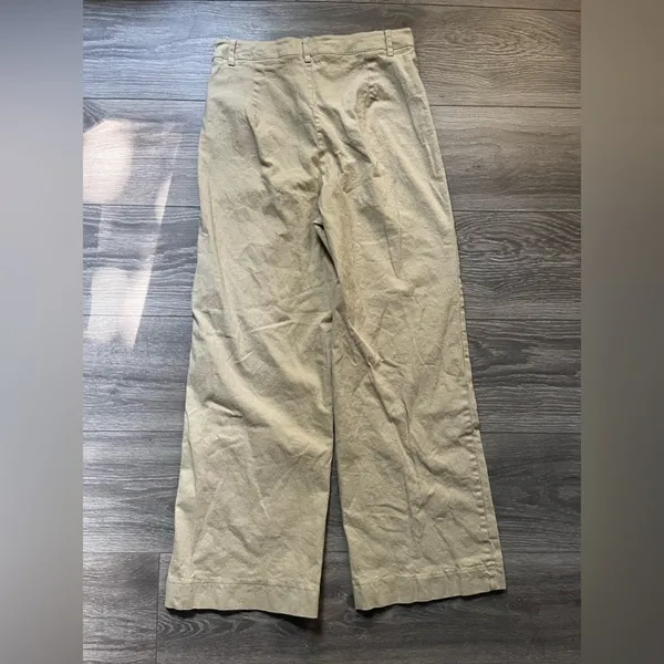 Princess Polly Cotton Blend Light Yellow Tan Khaki Wide Leg Pants Size 8 - Image 8