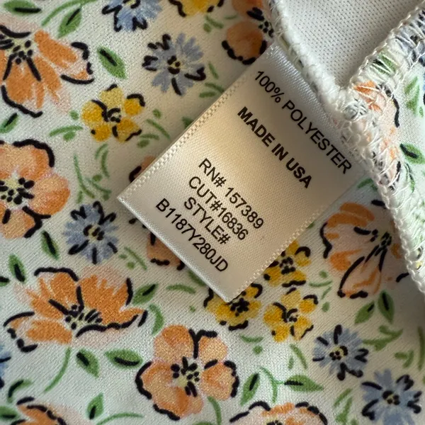 209 Altar'd State Floral Camisole in Cream Pink Orange Crop Tie Back small - Image 4