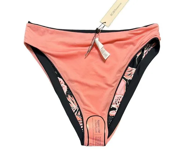 BCBGeneration Bikini Bottom Reversible Peach Black Panther Bathing Suit Sz L NWT - Image 4