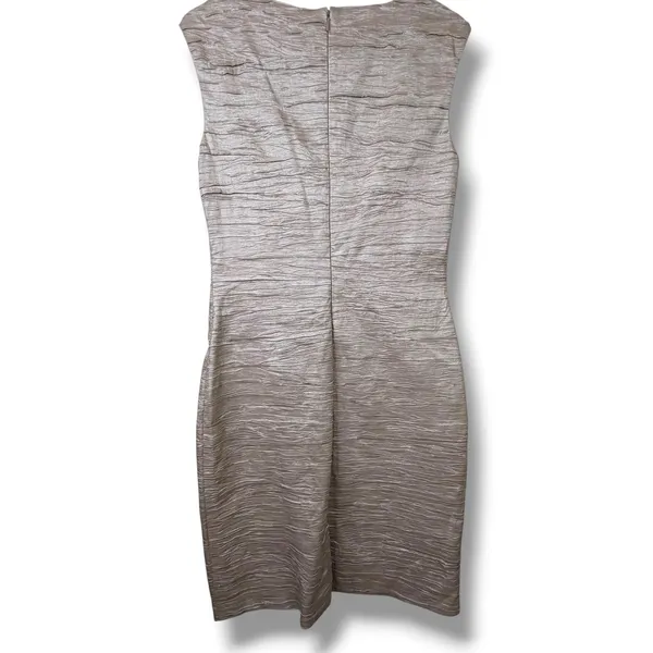 Eliza J Brown Textured Sleeveless Embellished Sheath Classic Cocktail Dress - Image 6