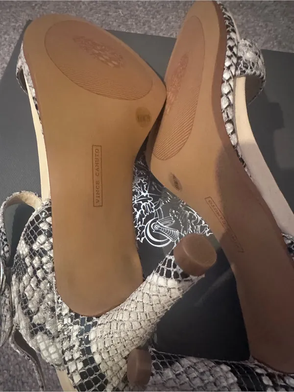 Vince Camuto Snake-Print Ankle-Strap Heels NWT - Image 2