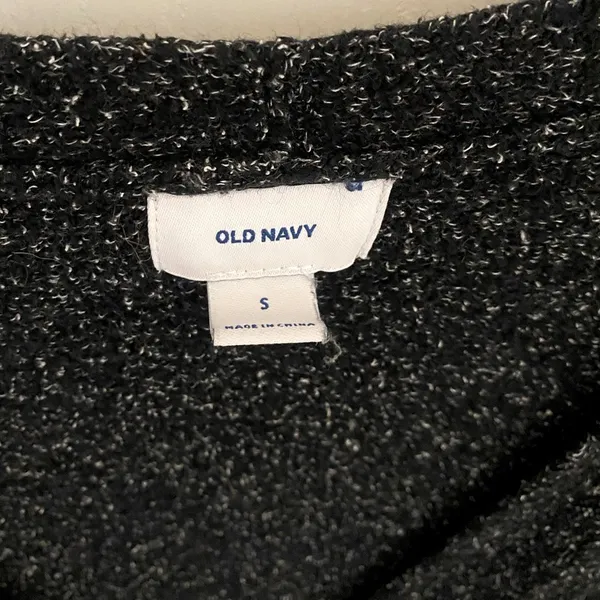 Oversized Wool Blend Buttoned Cardigan in Marled Black - Image 3