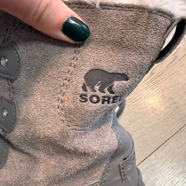 Sorel Whitney Joan Winter Boots Womens Gray Waterproof Fur Lined‎ Lace Up Size 5 - Image 6