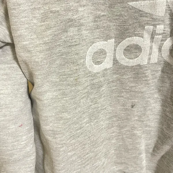 Adidas Originals Women Size Small Gray Crew Neck Sweatshirt Double Logo Pullover - Image 3