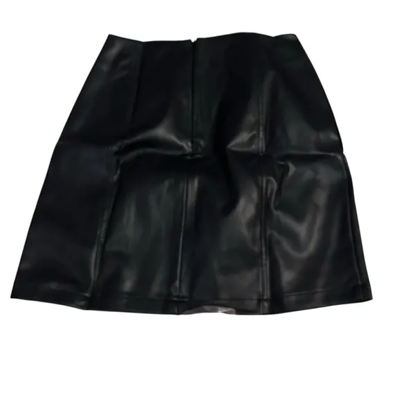 Chic Black Faux Leather Mini Skirt - Image 2