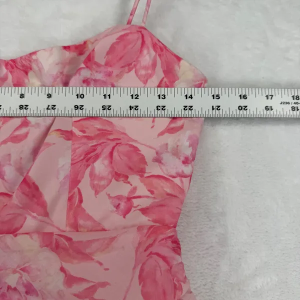 Saints & Secrets Pink Floral Ruffle High-Low Maxi Dress US S Sweetheart Romantic - Image 3