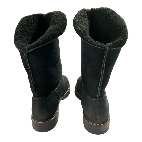 Sorel Suede Shearling Foldover Tall Black Boots Black Size 7M - Image 4