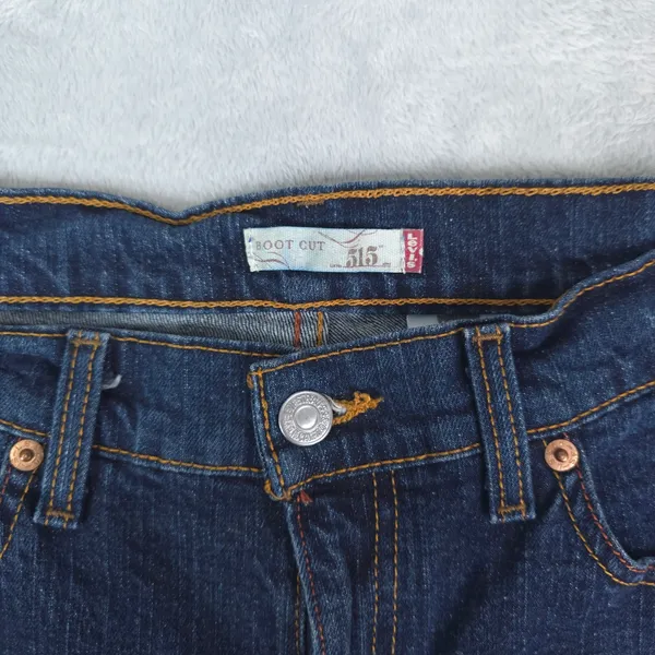 Vintage‎ Levis 515 Bootcut Jeans Women 8L (33x35) Dark Wash Blue Stretch Y2K - Image 5