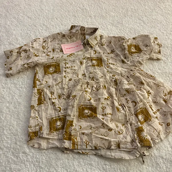 Revolve NWT By Frankie Taco and Lime print short set. Size Medium - Image 4