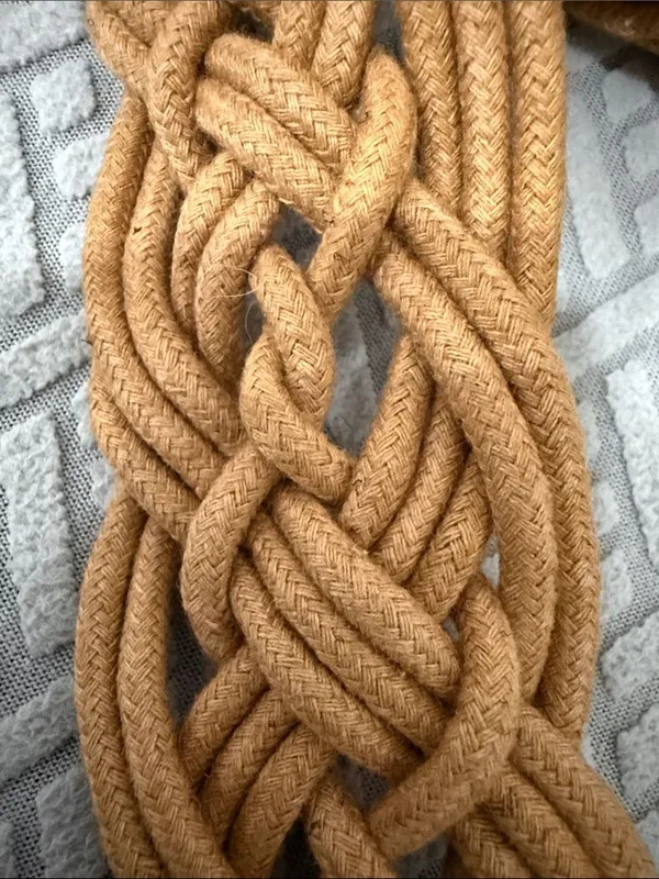 Saison Nandi Braided Camel Corded Belt with Gold Marble Colored Accent Buckle - Image 3
