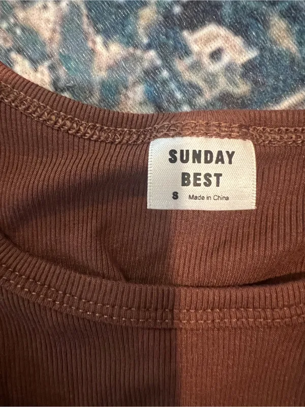 Sunday best Brown Scoop Neck Crop Tee - Image 10