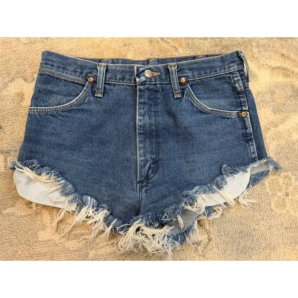 Wrangler High Rise Cut Off Denim Shorts Vintage Urban Outfitters Reworked Sz 6 - Image 12