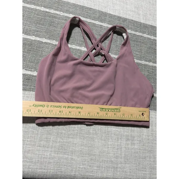 Iuga Womens Medium‎ Mauve Strappy Crisscross Back Sports Bra Yoga Activewear Top - Image 2