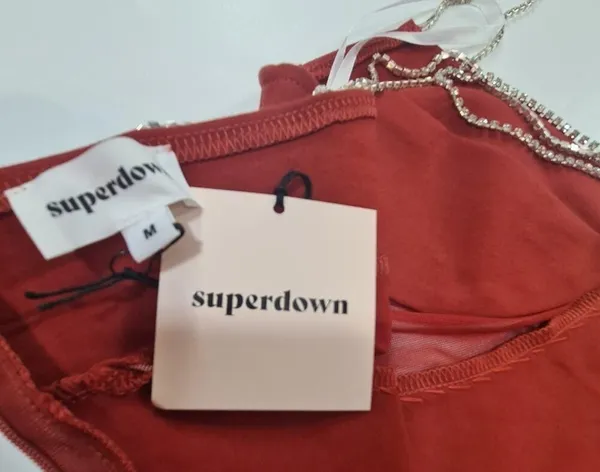 Superdown Jaxie Diamond Mini Dress in Rust Medium - Image 9
