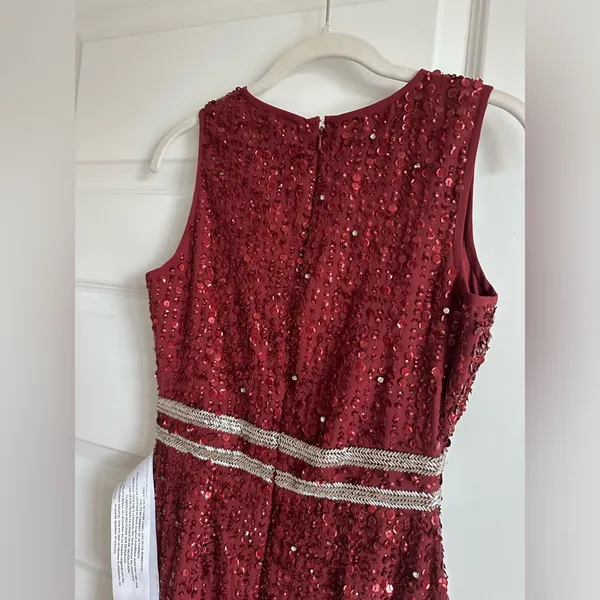 Mac Duggal Sleeveless High Neck Beaded Midi dress size‎ 0 10509 NWT - Image 6