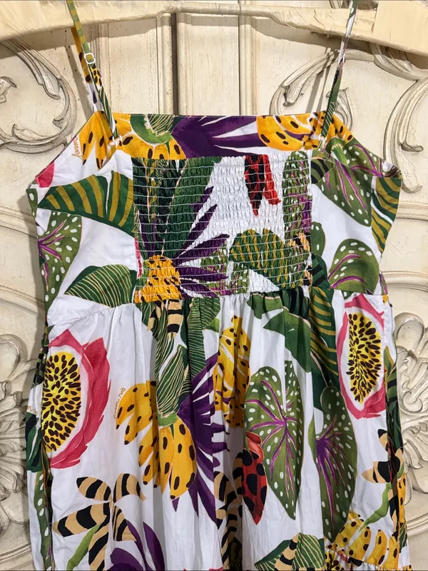 Farm Rio Anthropologie Cotton Tripixal Forest Maxi Dress Size Large - Image 8
