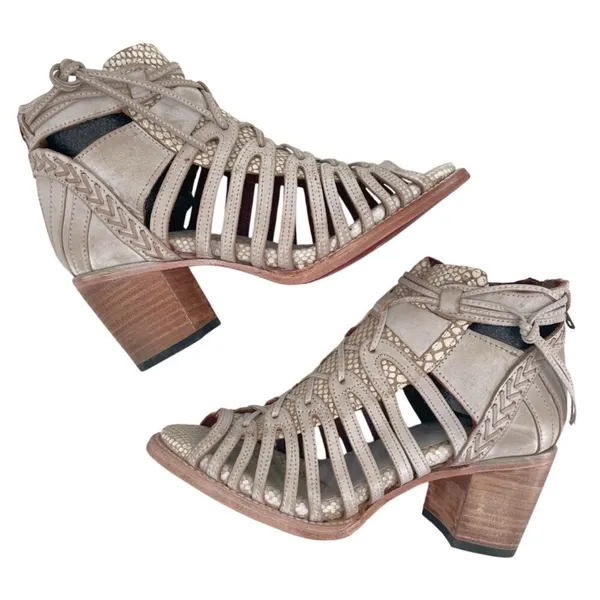 Like New FreeBird by Steven Leather Wazee Heeled Sandals Size - Image 12
