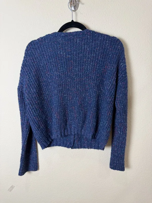 Wild Fable Variegated Thread Cropped Cardigan Blue Size XS - Image 5