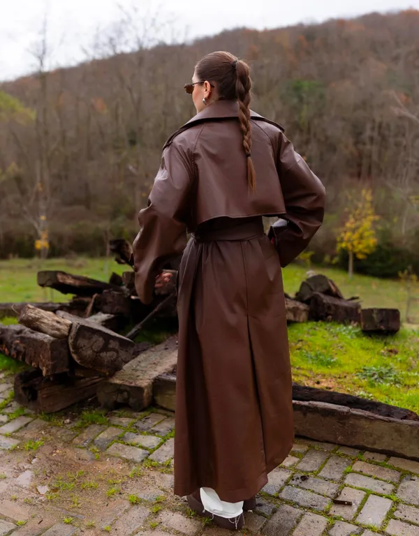 Women’s Brown Trench Coat - Image 5