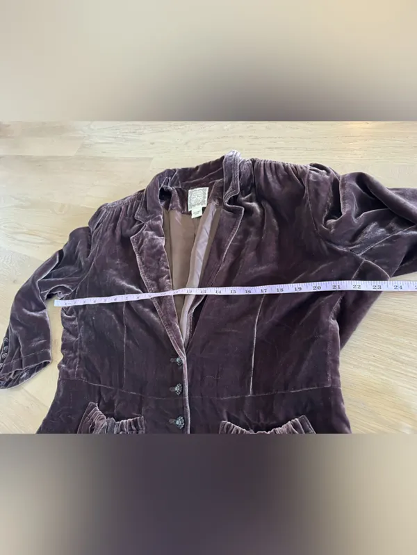 Vintage Polo Ralph Lauren Victorian Silk lined lVelvet Jacket Blazer brown XL - Image 6