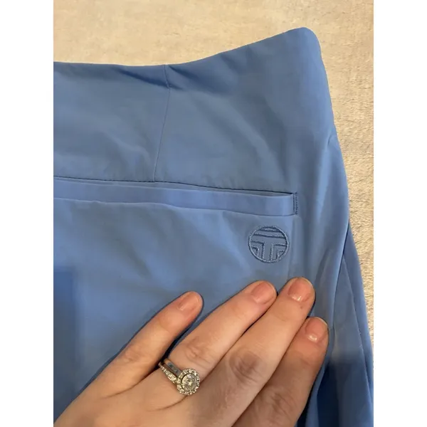 Tory Burch Sport Athletic Skirt Sz M Blue Pleated Stretch Front Pocket EUC - Image 10