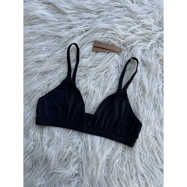 Skims Fits Everybody Triangle Bralette Onyx Size Medium - Image 3