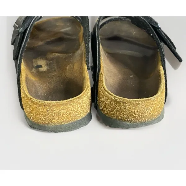 Birkenstock Arizona Sandals Women's Size 38 (US 7) Black Leather Cork Heels - Image 6