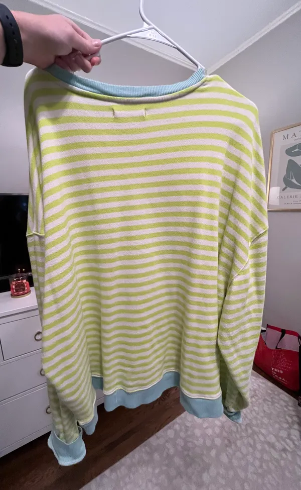 Free People Classic Striped Oversized Crewneck - Image 4