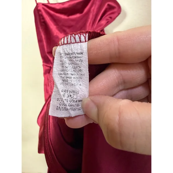 Windsor Burgundy Satin Ruched Bodycon Mini Dress Wine Red S - Image 5