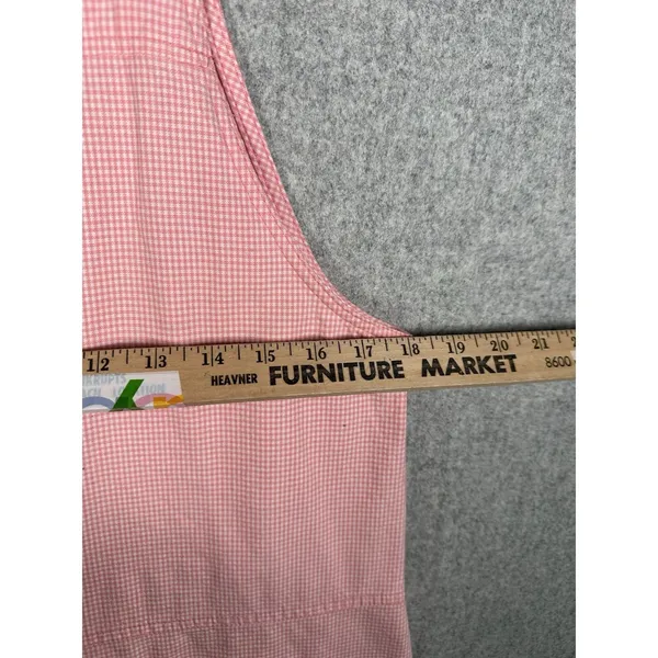 Vintage Mountain Lake Casuals Medium Overalls Dress Red Checkered Cotton Pockets - Image 6