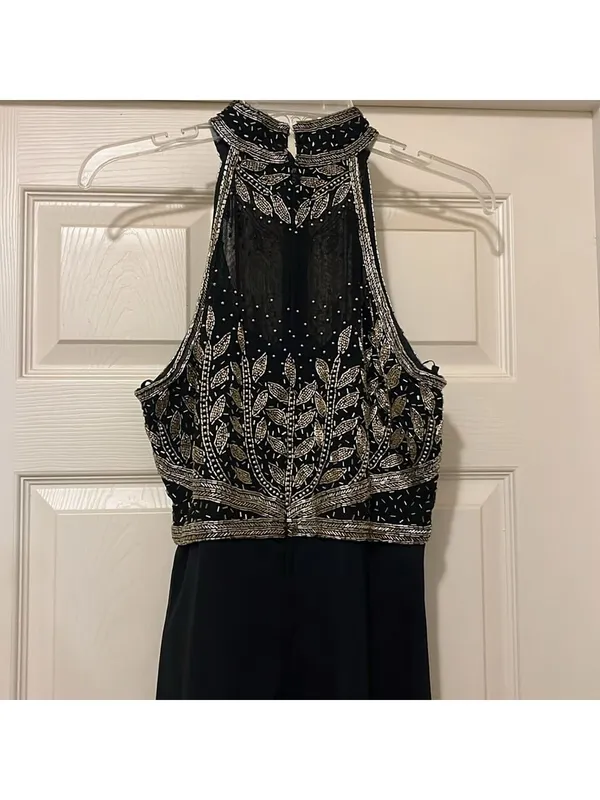 Vintage Black and Gold Beaded Long Formal Dress by Scala black tie elegant - Image 9