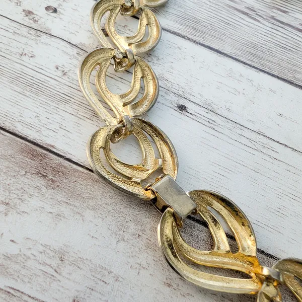 Vintage Necklace Statement Gold Tone Ornate Chunky - Image 9