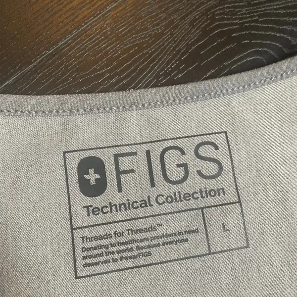 FIGS Technical Collection Heather Grey Casma V-Neck Scrub‎ Top FW1000 Womens L - Image 2