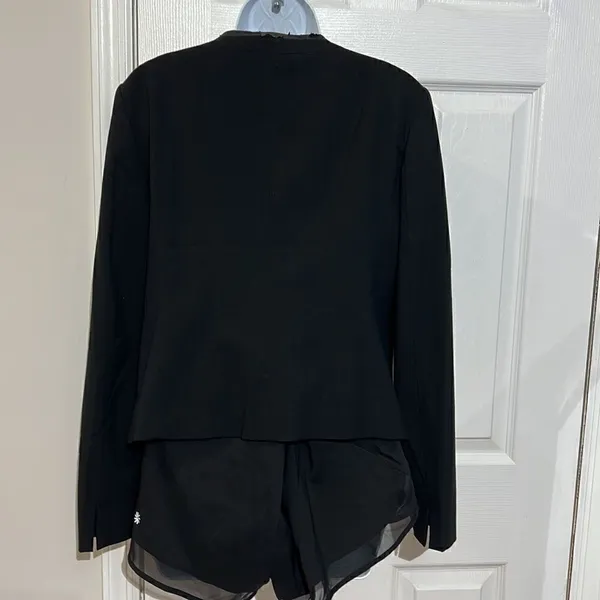 ‎Loft Leather Trimmed Black Blazer Size M - Image 4