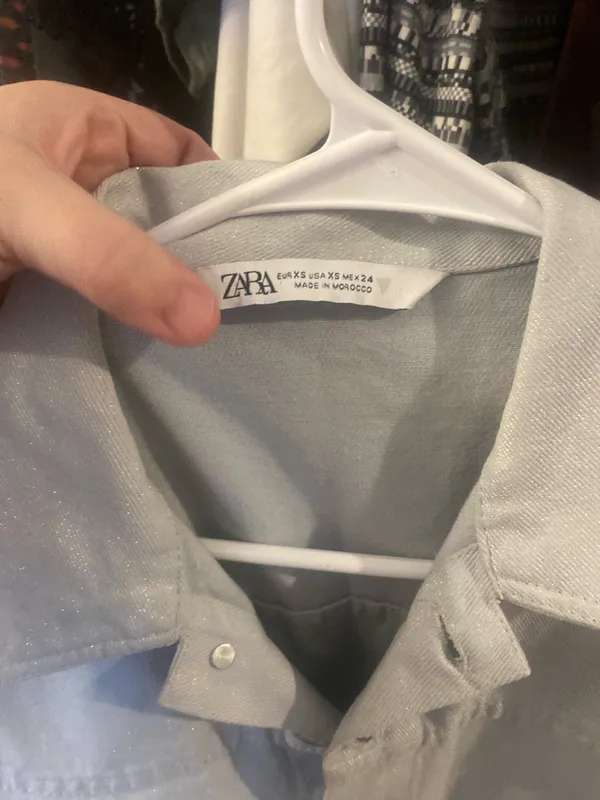 Shimmery Light Gray Short Sleeve Zara romper - Image 10