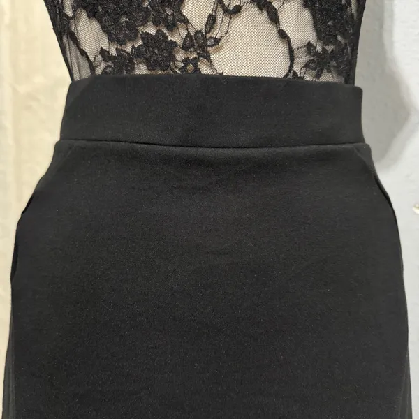 MARIO SERRANI Italy Women Black High Waist A Line Career Goth Skirt L Whimsigoth - Image 4
