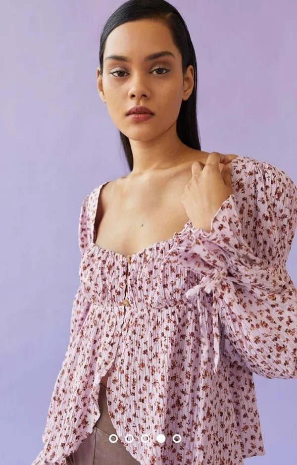 Urban Outfitters NWOT Allie Tie Sleeve Sleeve Blouse Floral Print Size S - Image 2