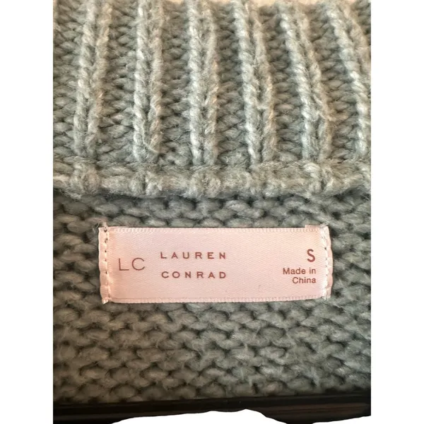 Lauren Conrad Green Long Sleeve Cable Knit Sweater Women Sz S - Image 8